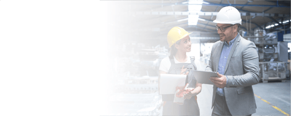 Industrial people holding tablets